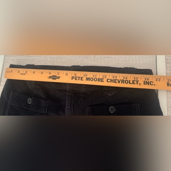 Free People Black Corduroy Flare Pants Patch Pockets Boho Size 12 - Picture 7 of 10